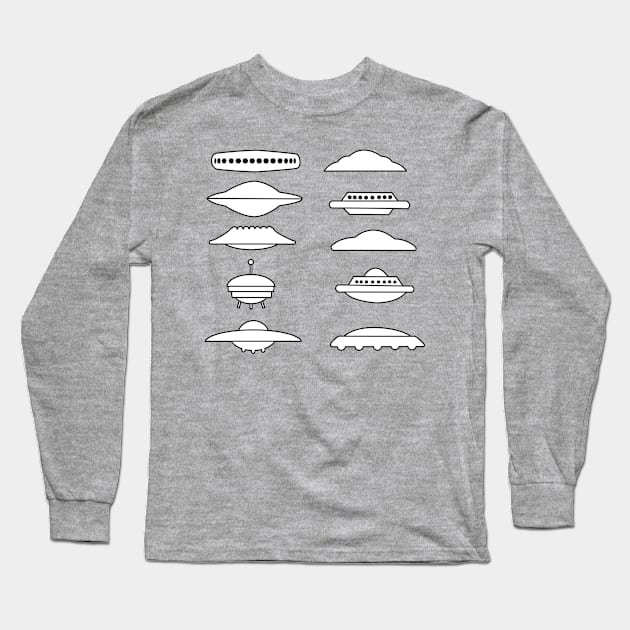 Classic ufo shapes Long Sleeve T-Shirt by Mystic Groove Goods